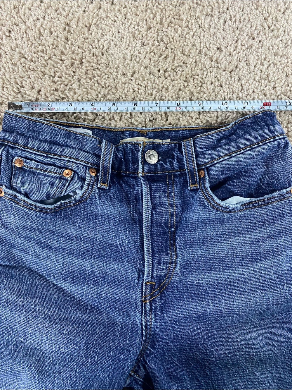 Levi's Wedgie Straight Ankle 26 Dark Wash Blue Jean Denim Pants 26x28 - Picture 12 of 12